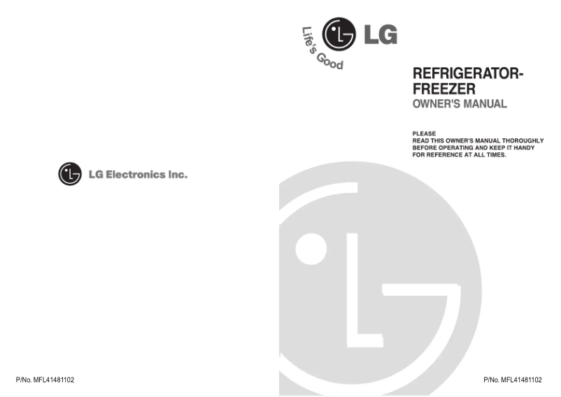 Page 1 de la notice Manuel utilisateur LG GR-U232SL