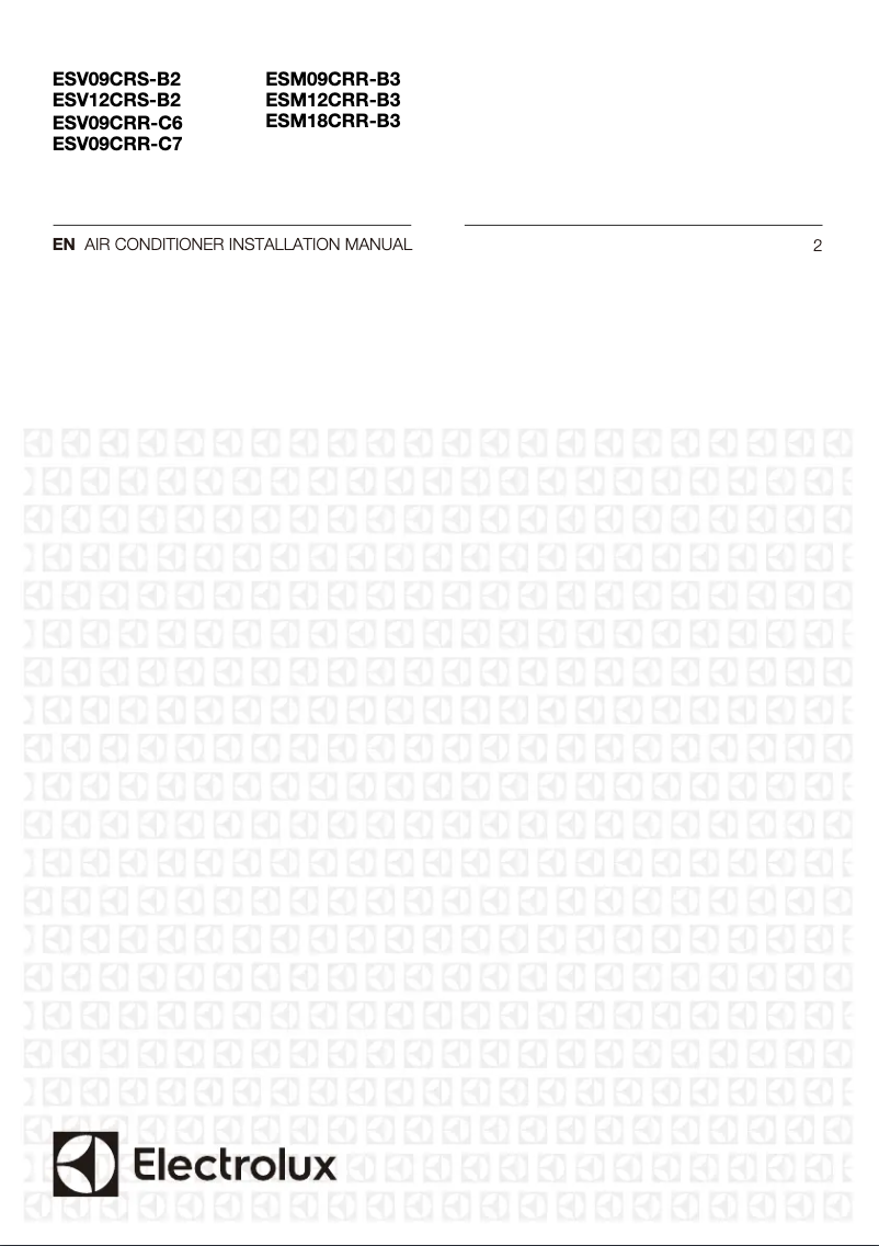 Page 1 de la notice Guide d'installation Electrolux ESM18CRR-B3