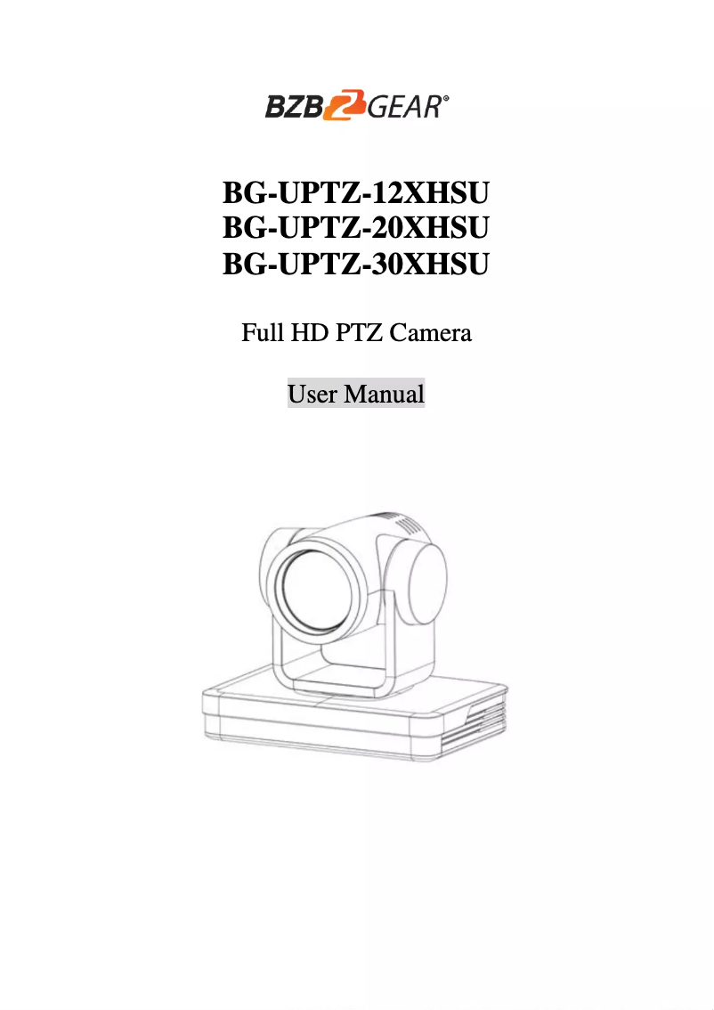Image de la première page du manuel de l'appareil BG-UPTZ-20XHSU