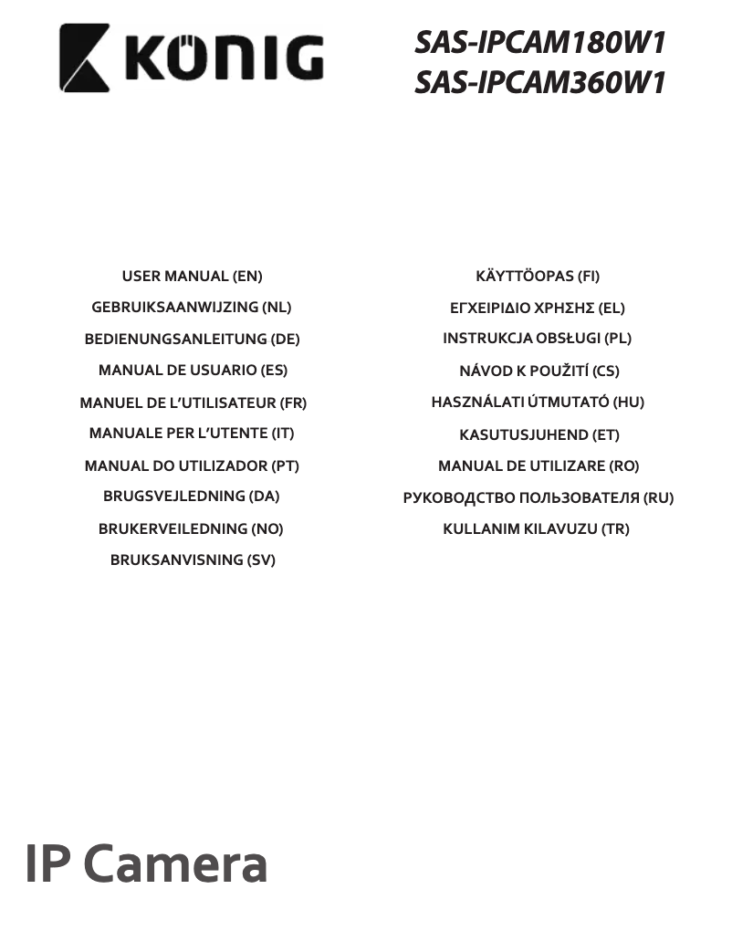 Page n°1 - Manuel utilisateur Konig SAS-IPCAM180W1