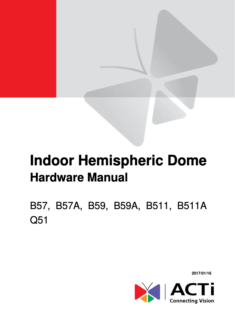 Page 1 de la notice Manuel utilisateur ACTi B59