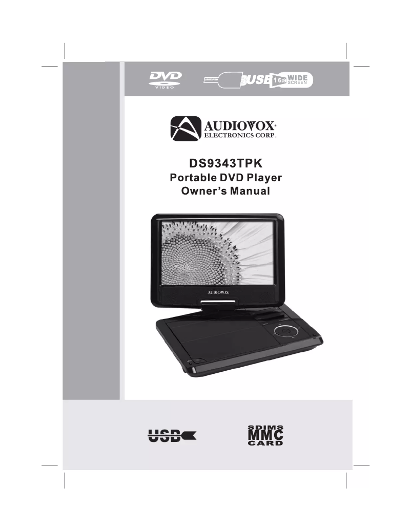 Page n°1 - Manuel utilisateur audiovox DS9343TPK