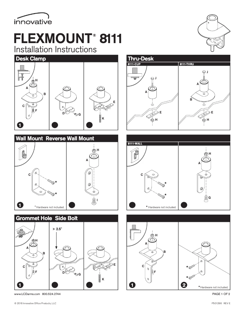 Page 1 de la notice Manuel utilisateur Innovative Flexmount 8111