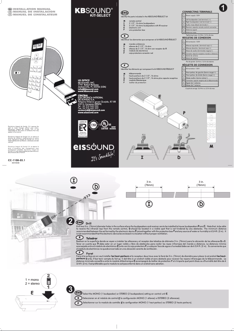 Page 1 de la notice Manuel utilisateur Eissound KBSound iSelect 5