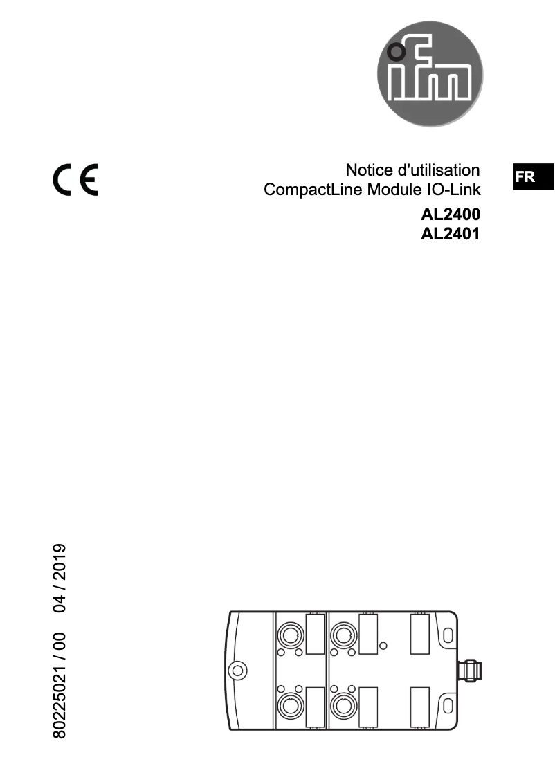 Page n°1 - Manuel utilisateur IFM AL2401