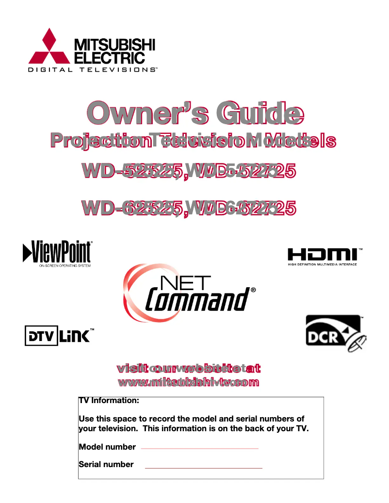Page 1 de la notice Manuel utilisateur Mitsubishi WD-52725