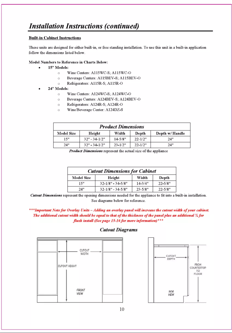 Page 1 de la notice Guide d'installation Azure A124BEV-O
