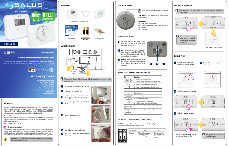 Page 1 de la notice Manuel utilisateur Salus RT510LG5V+