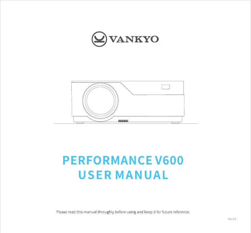 Page 1 de la notice Manuel utilisateur Vankyo Performance V600