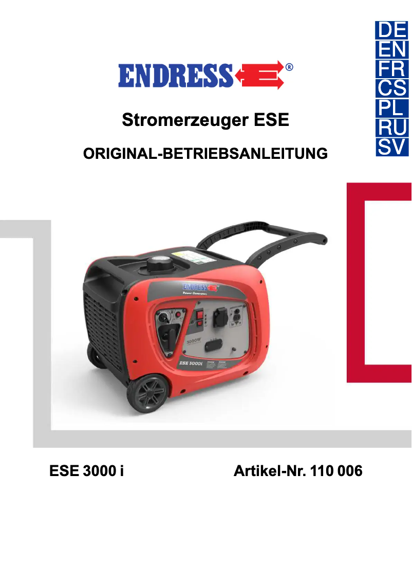 Page n°1 - Manuel utilisateur Endress ESE 3000 i