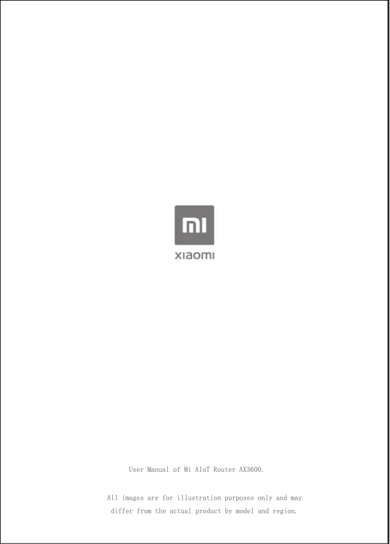 Page 1 of the manual User Manual Xiaomi Mi AIoT Router AX3600