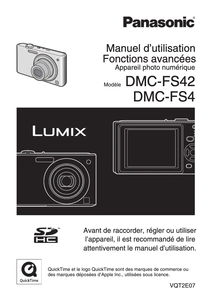 Image de la première page du manuel de l'appareil Lumix DMC-FS42