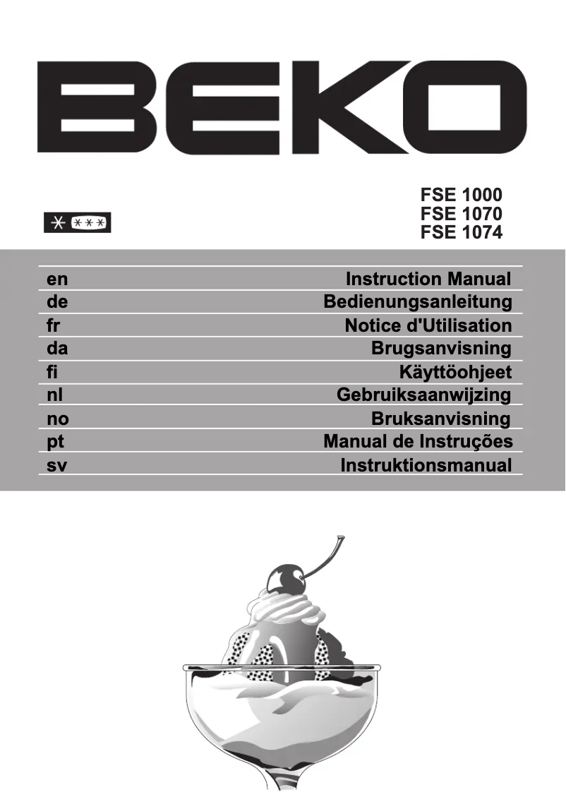 Page n°1 - Manuel utilisateur Beko FSE 1010
