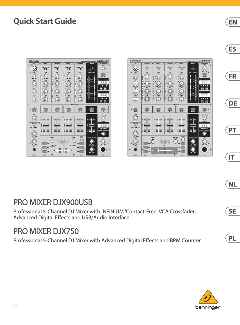 Page n°1 - Guide de démarrage rapide Behringer DJX900USB