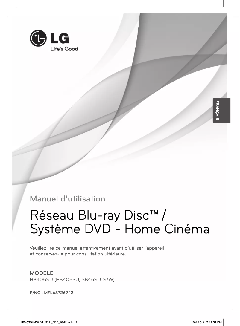 Página 1 del manual Manual de usuario LG HB405SU