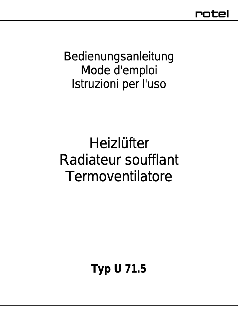 Image de la première page du manuel de l'appareil Confort 715