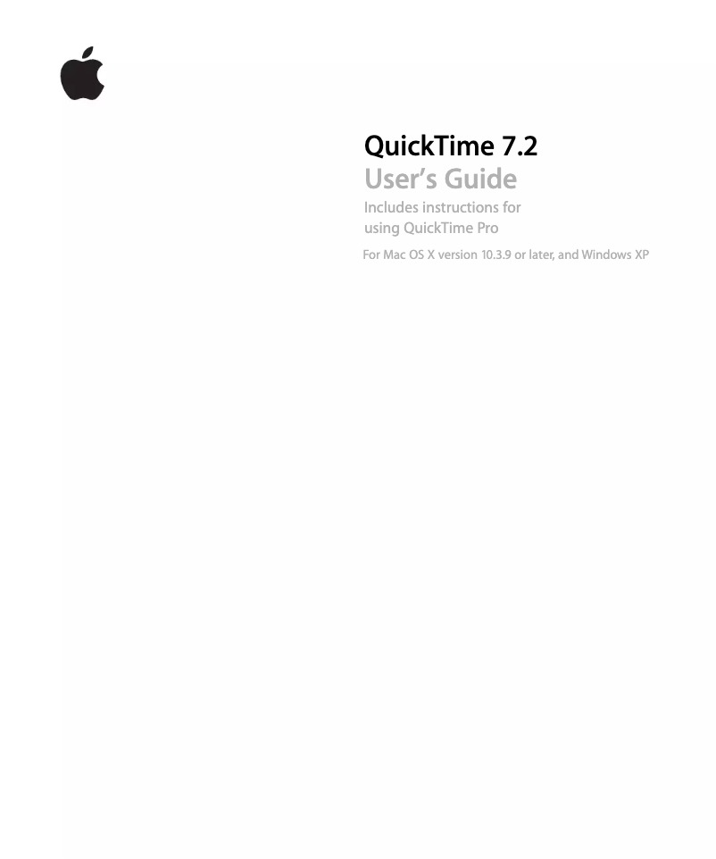 Image de la première page du manuel de l'appareil QuickTime 7.2