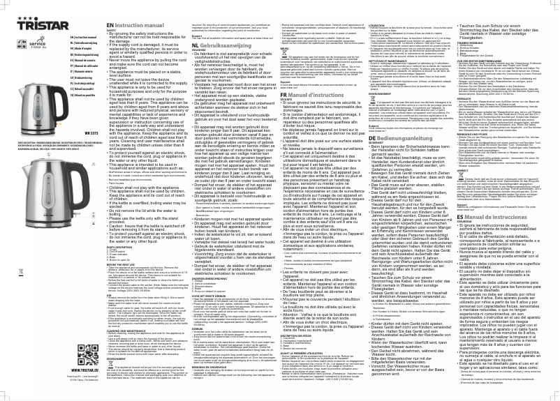 Página 1 del manual Manual de usuario TriStar WK-3373