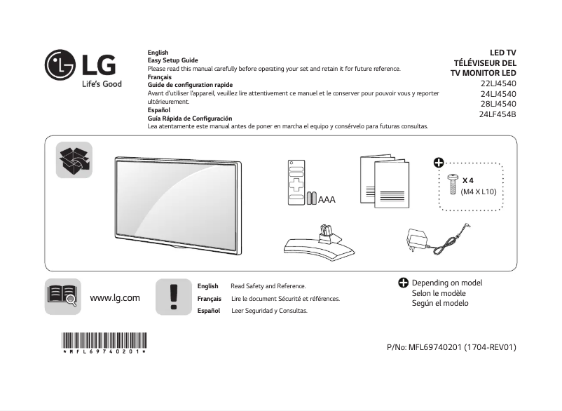Página 1 del manual Manual de usuario LG 24LJ4540-WU
