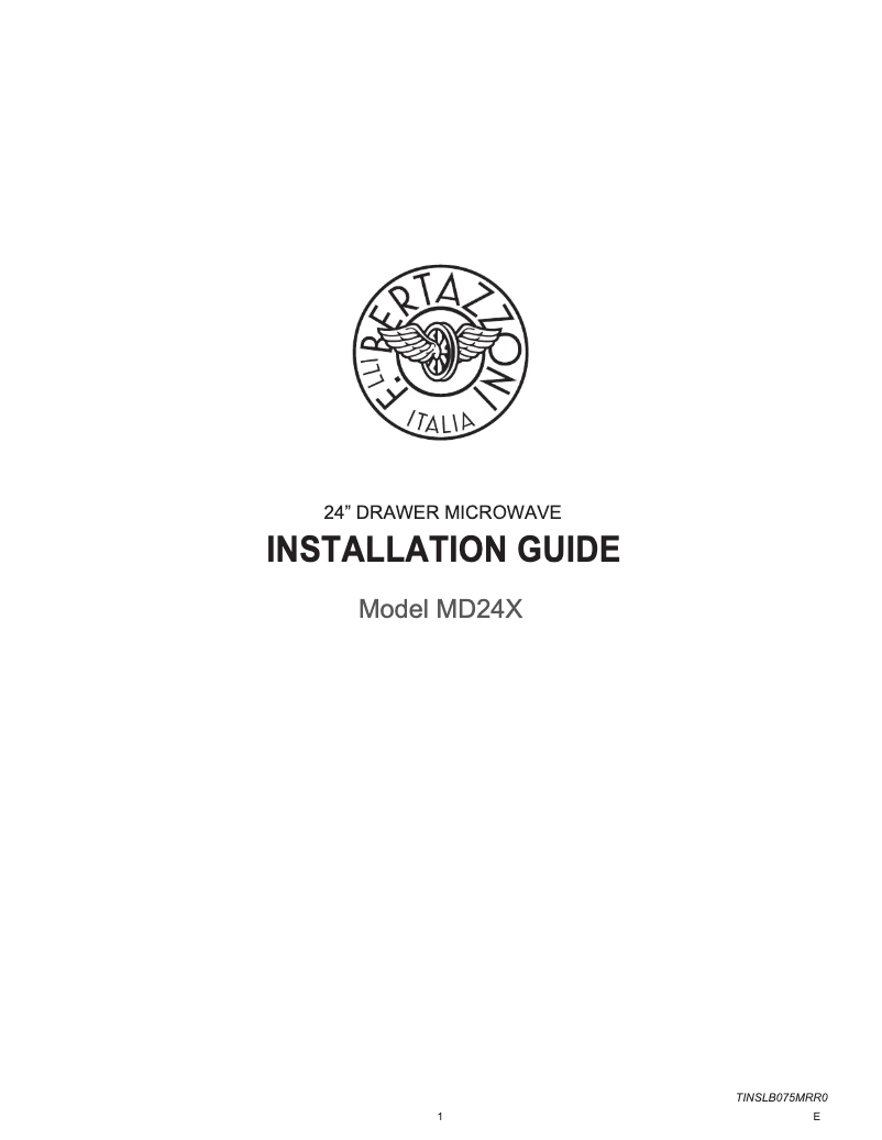 Page 1 de la notice Guide d'installation Bertazzoni MD24X