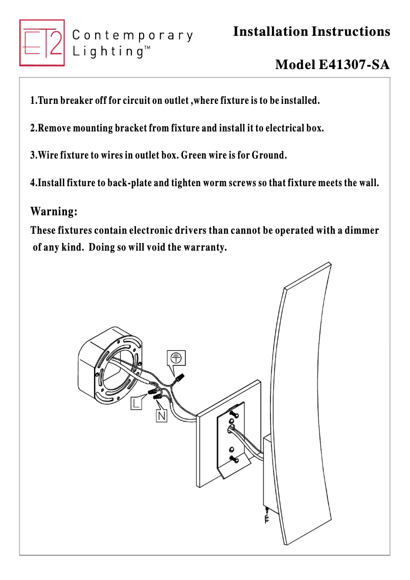 Page n°1 - Manuel utilisateur ET2 Alumilux E41307-SA