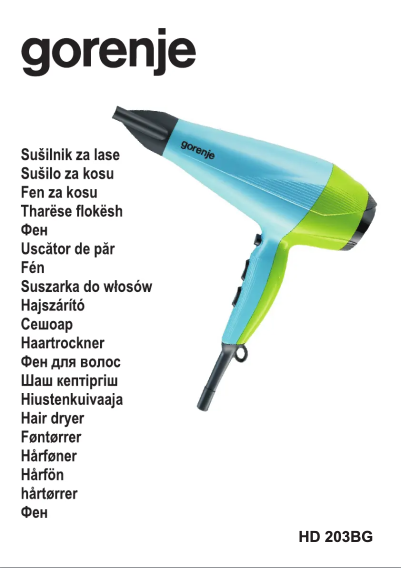 Page n°1 - Manuel utilisateur Gorenje HD203BG