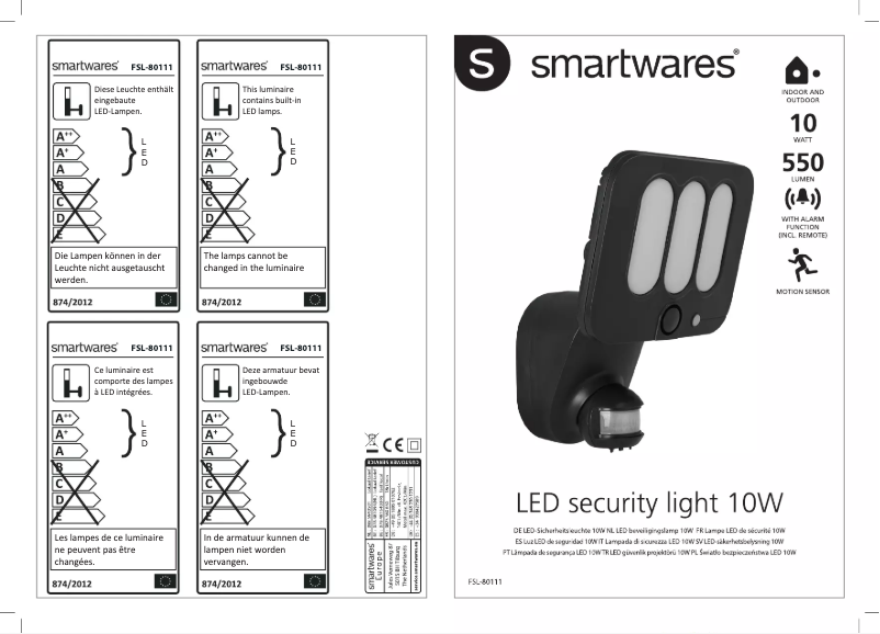 Page 1 de la notice Mode d'emploi Smartwares FSL-80111