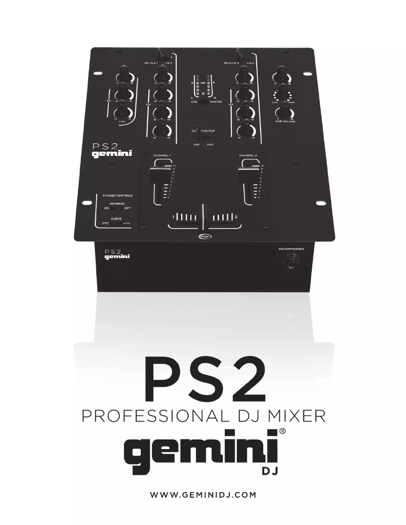 Page 1 de la notice Manuel utilisateur Gemini PS2
