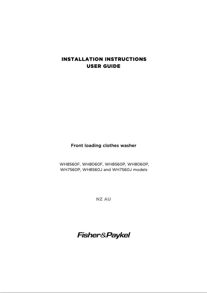 Image de la première page du manuel de l'appareil WH8060F1