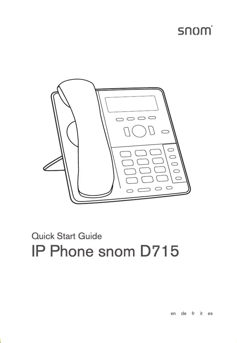 Page 1 of the manual Quick Start Guide Snom D715