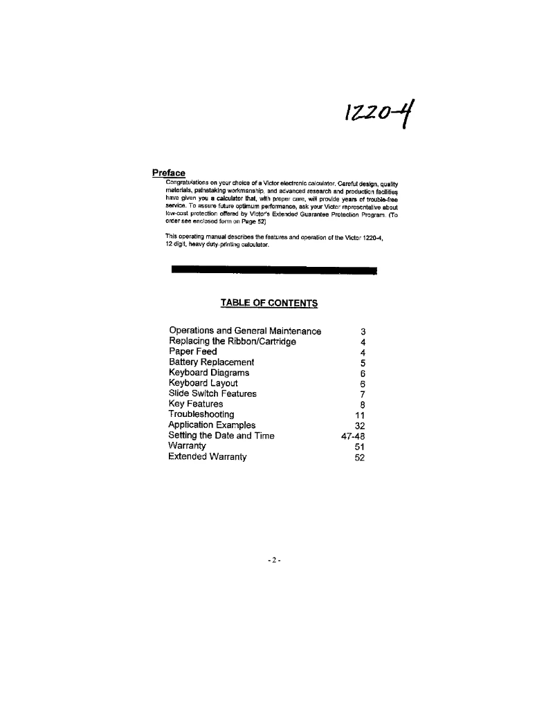 Page n°1 - Manuel utilisateur Victor 1220-4