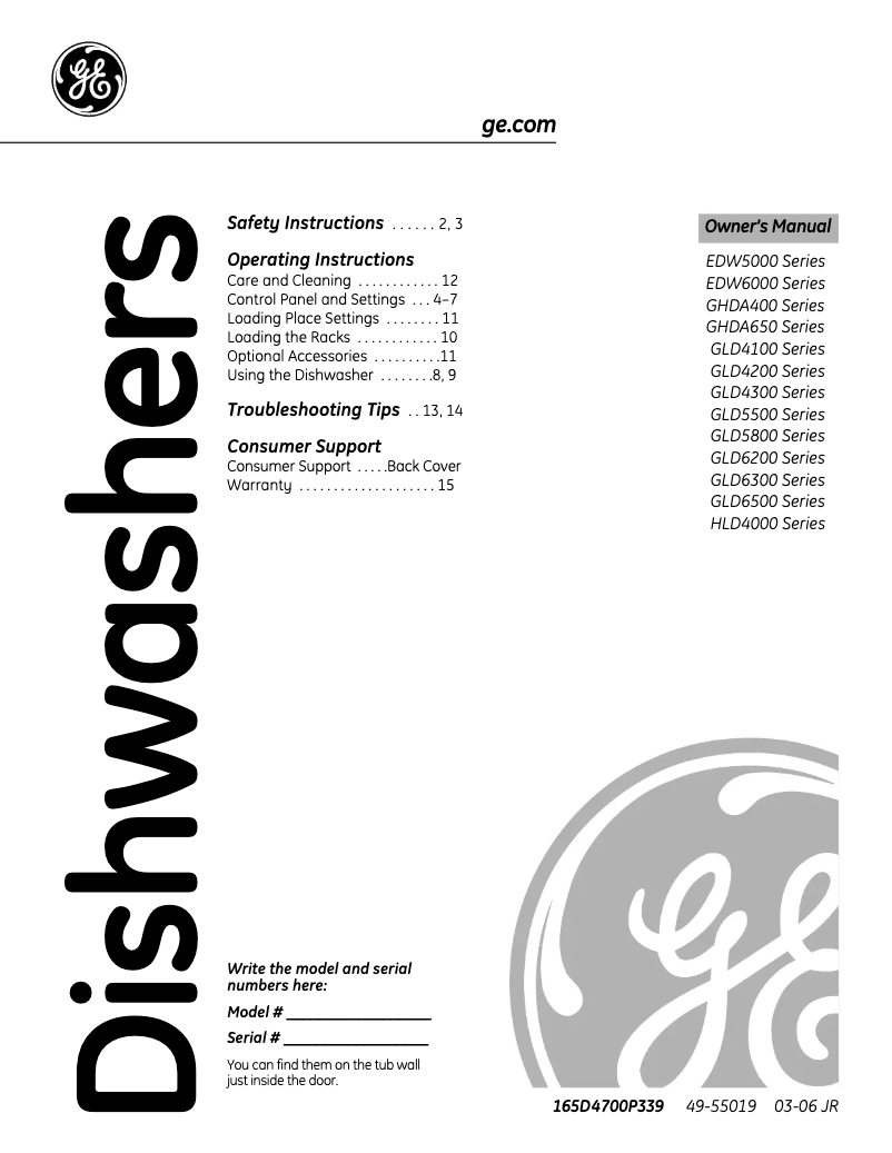Page 1 of the manual Use and Maintenance Manual GE GLD4150LCS