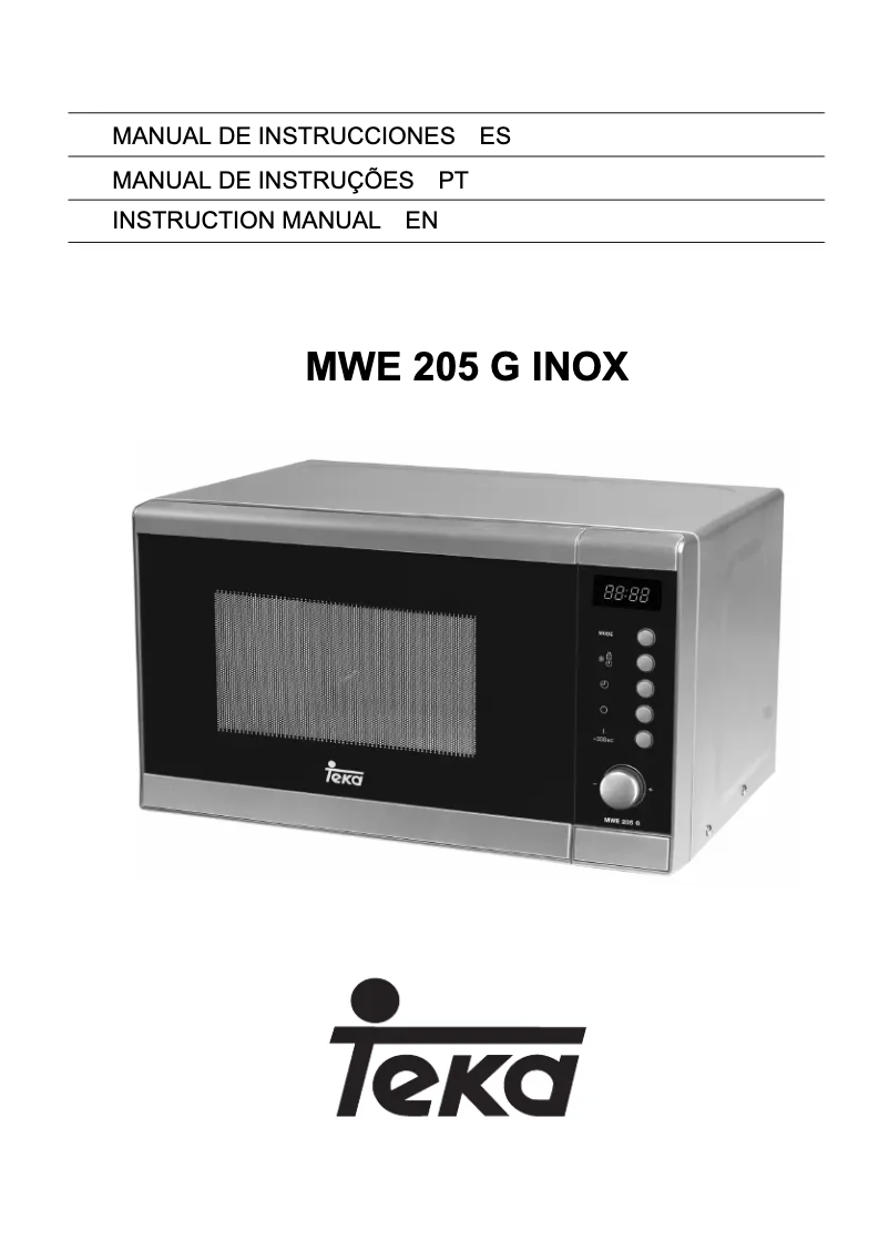 Page 1 de la notice Manuel utilisateur Teka MWE 205 G INOX