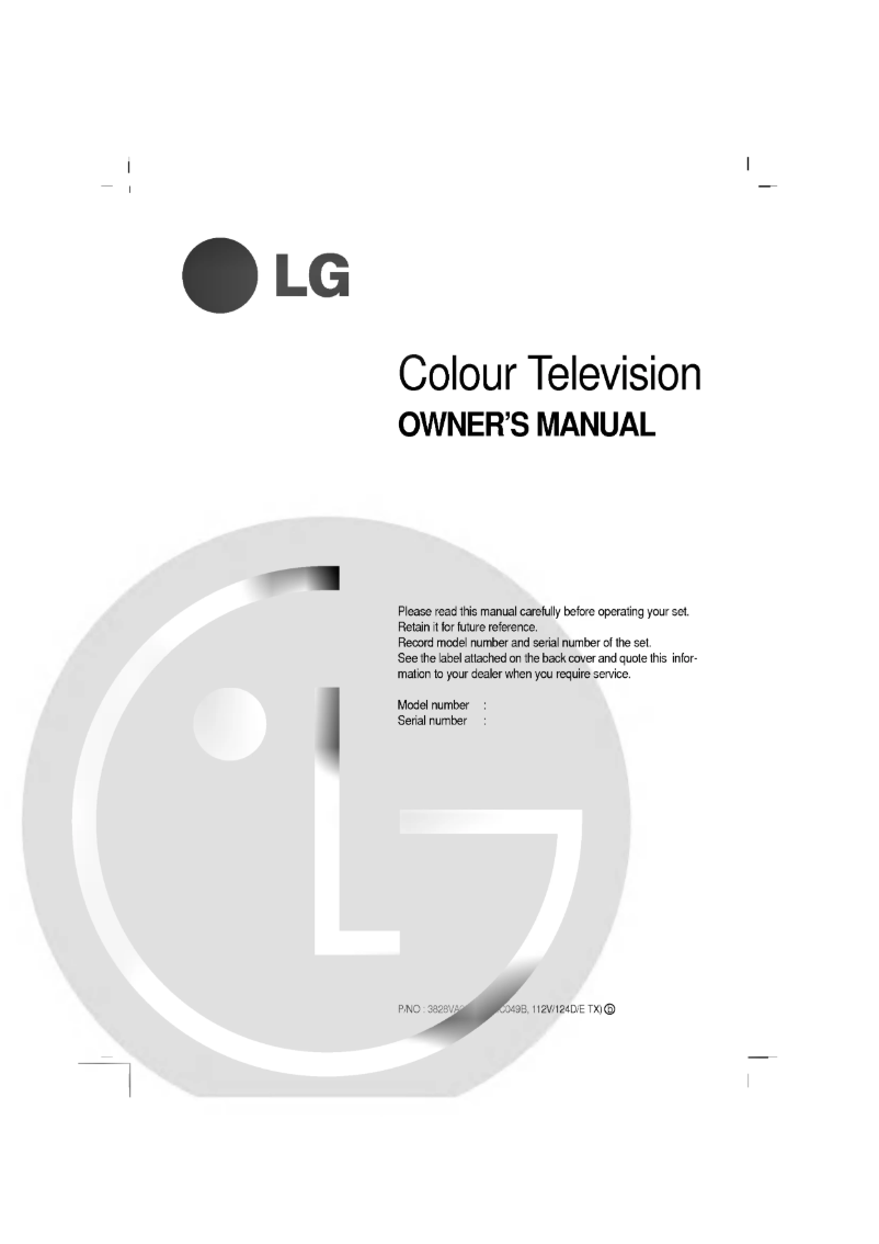 Page n°1 - Manuel utilisateur LG RT-21FC98R