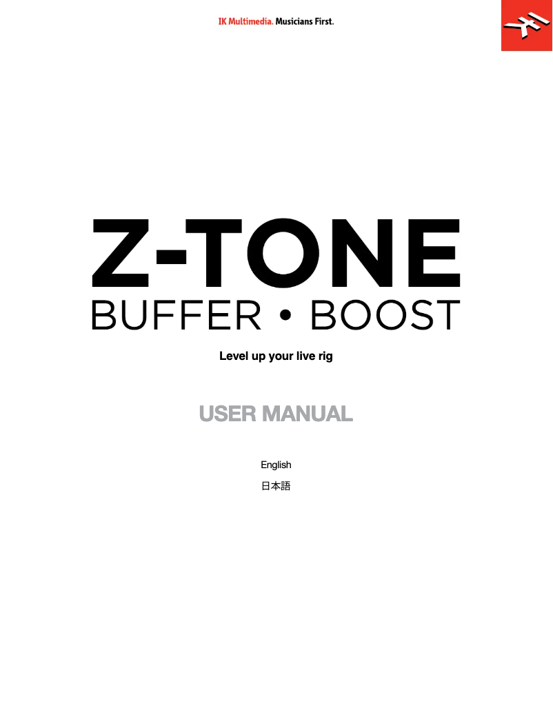 Page n°1 - Manuel utilisateur IK Multimedia Z-TONE Buffer Boost