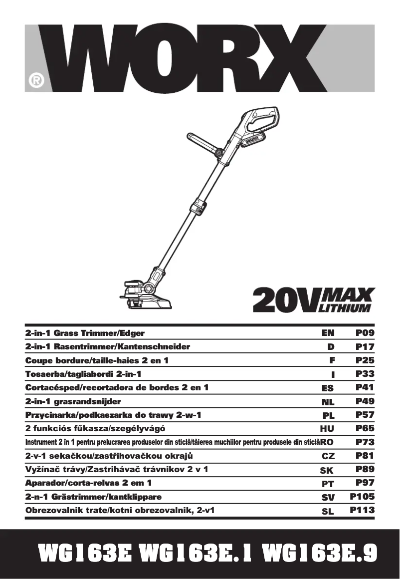 Page n°1 - Manuel utilisateur Worx WG163E.1
