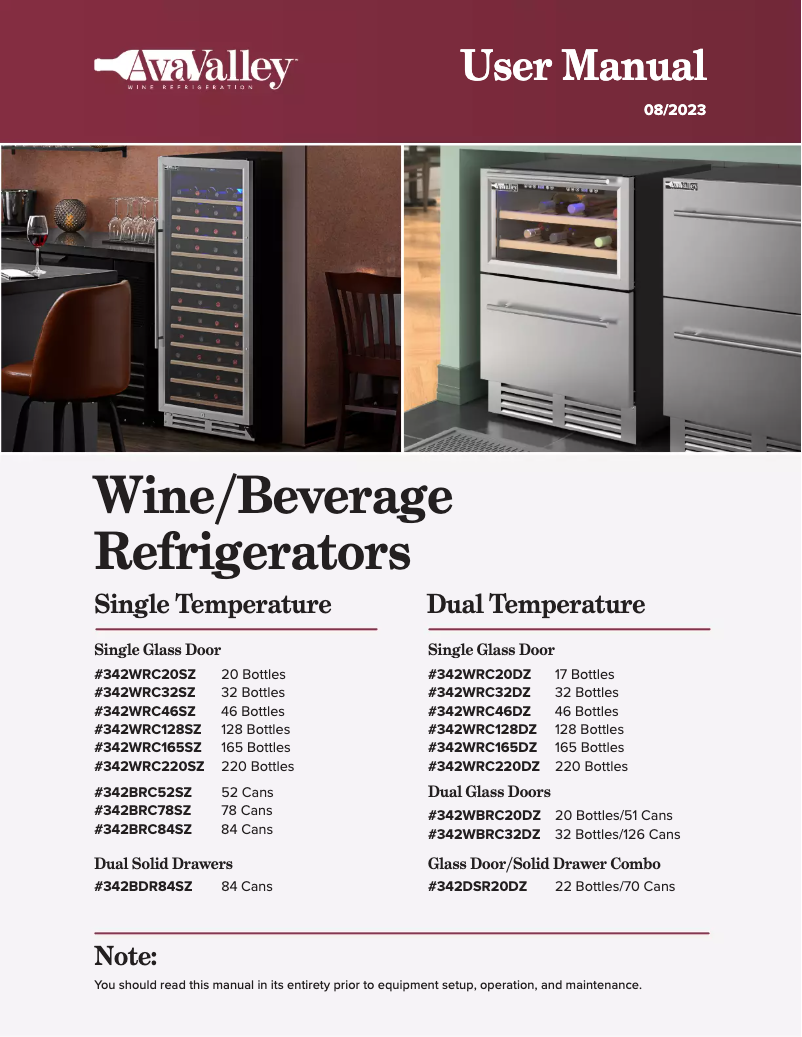 Page n°1 - Manuel utilisateur AvaValley SRW-168D