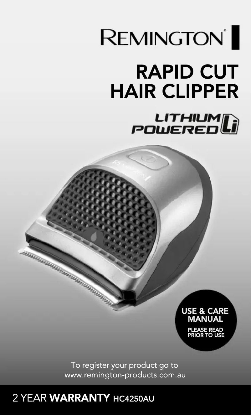 Image de la première page du manuel de l'appareil Rapid Cut HC4250