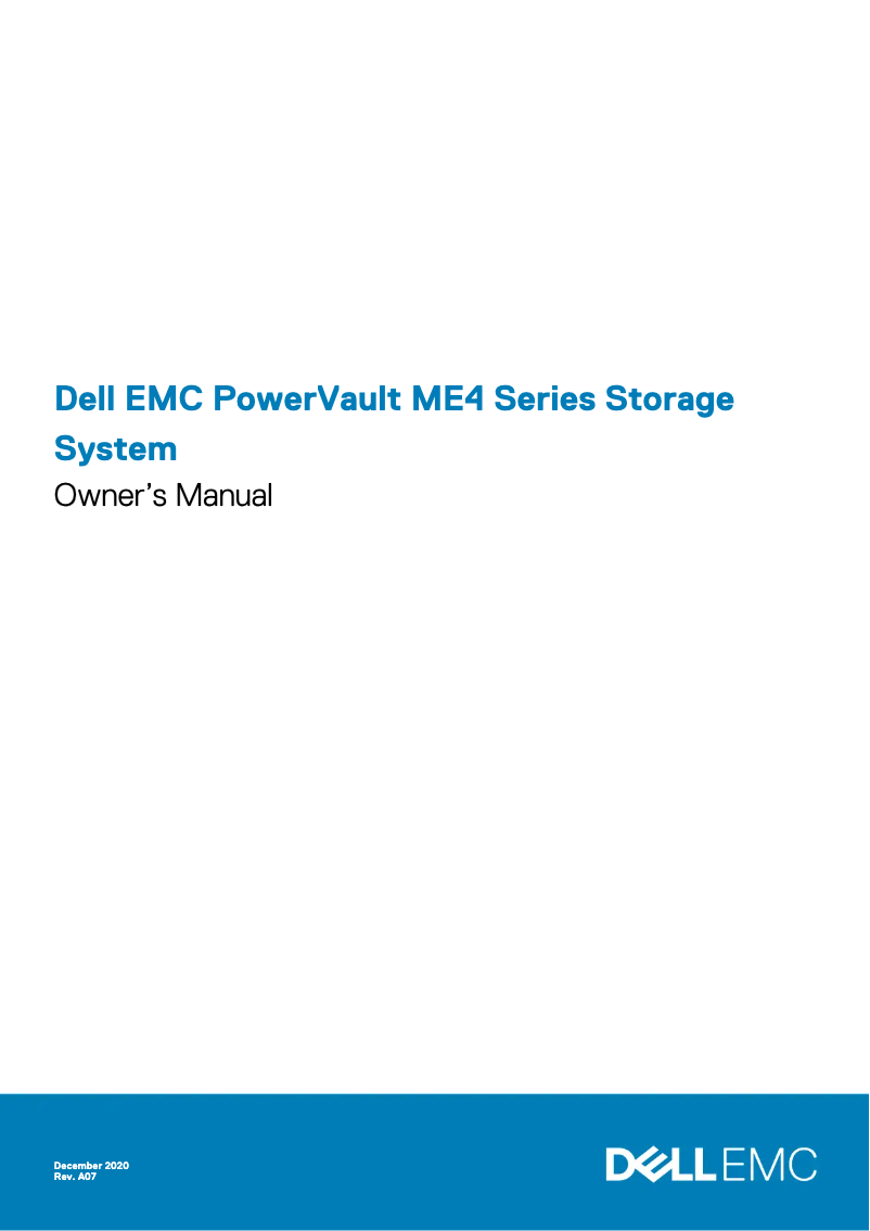 Page n°1 - Manuel utilisateur Dell PowerVault ME4084
