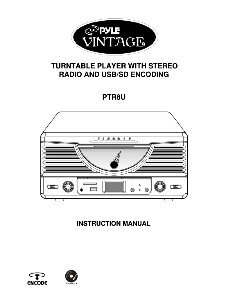 Page n°1 - Manuel utilisateur Pyle PTR8UR
