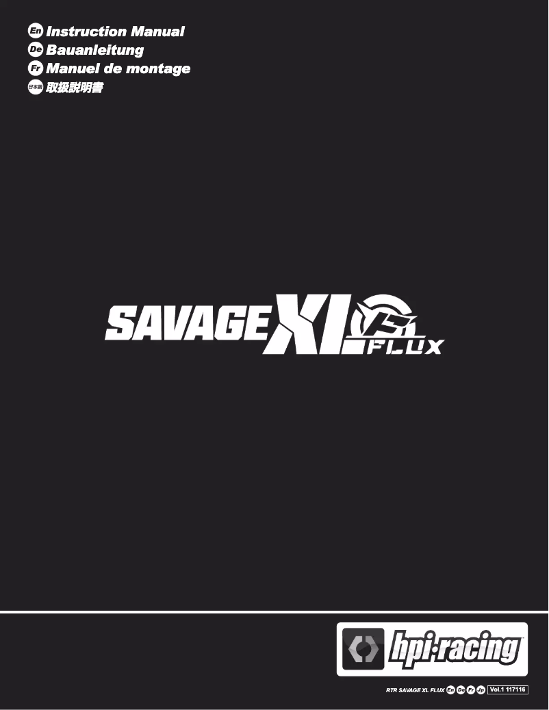 Page 1 de la notice Manuel utilisateur HPI Racing Savage XL FLUX RTR