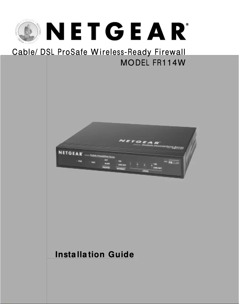 Page 1 de la notice Guide d'installation Netgear FR114W