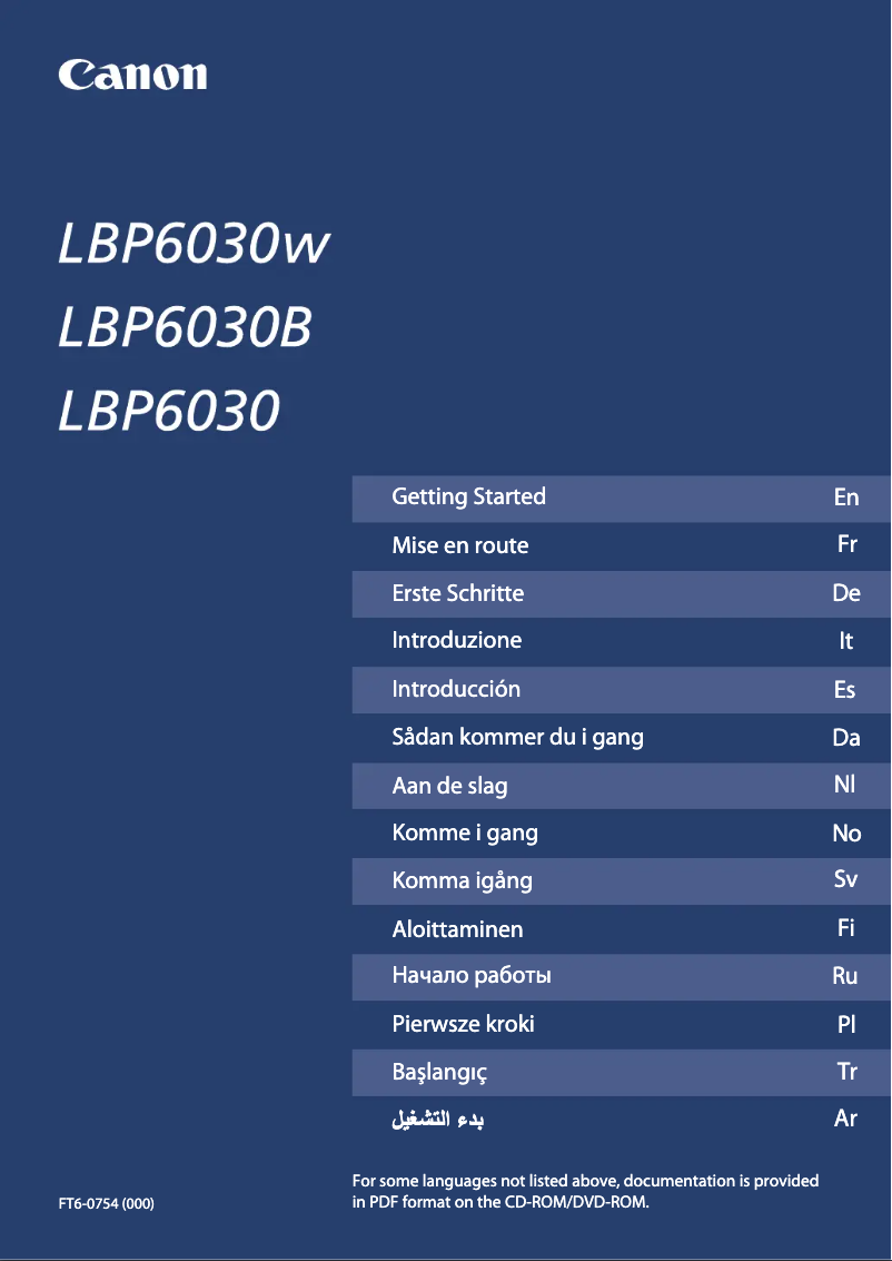 Page n°1 - Manuel utilisateur Canon i-SENSYS LBP6030W