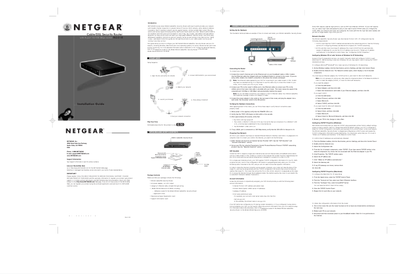 Page 1 de la notice Guide d'installation Netgear RO318