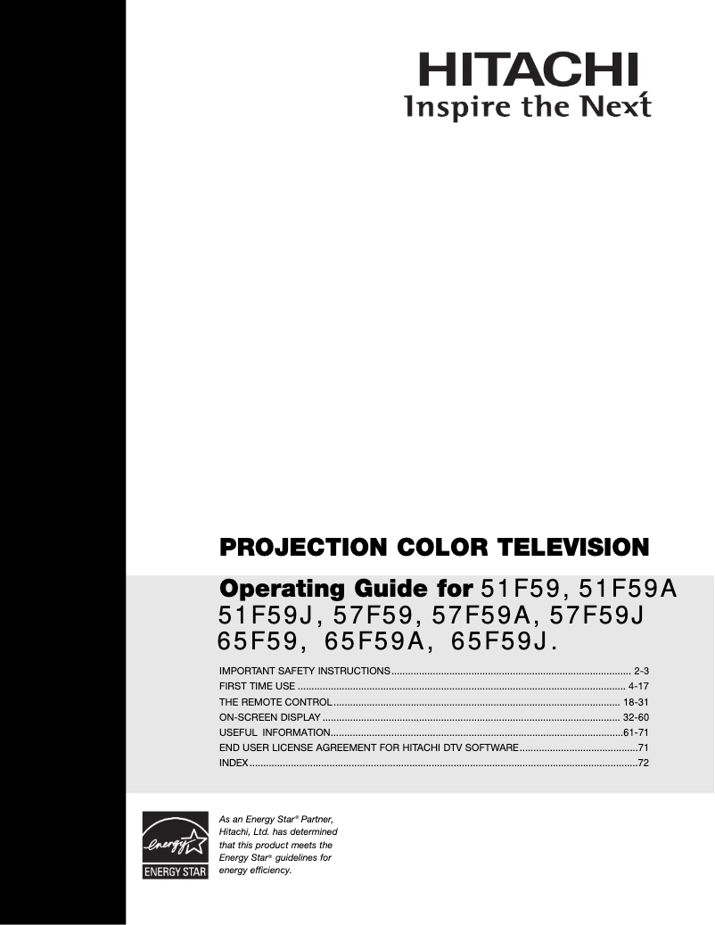 Image de la première page du manuel de l'appareil 65F59