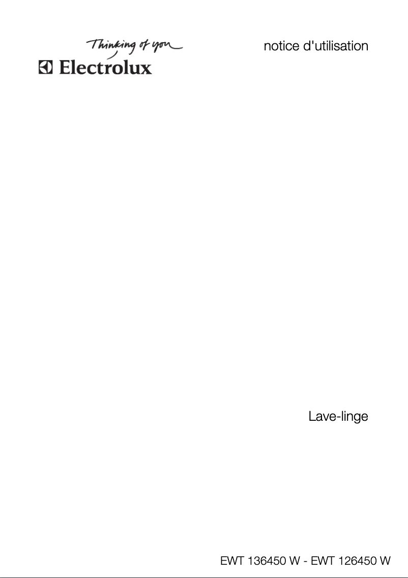 Page 1 de la notice Manuel utilisateur Electrolux EWT126450W