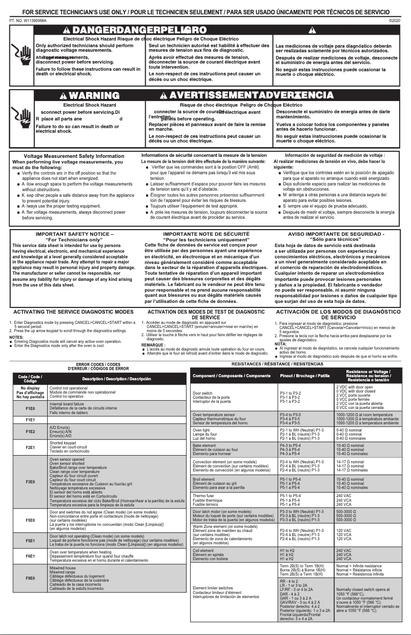 Page 1 de la notice Informations de garantie Maytag MER4600LS