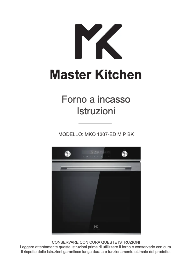 Page 1 de la notice Manuel utilisateur Master Kitchen MKO 1307-ED M P BK