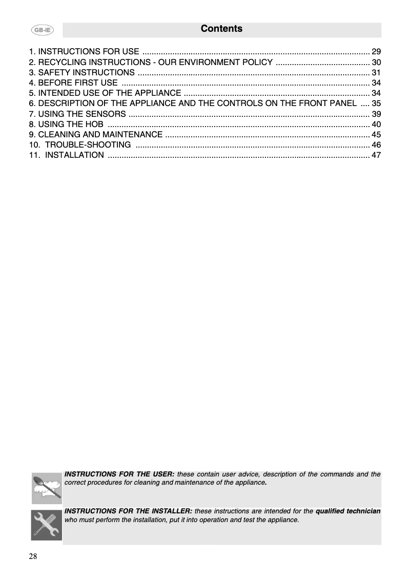 Image de la première page du manuel de l'appareil SE640ID1