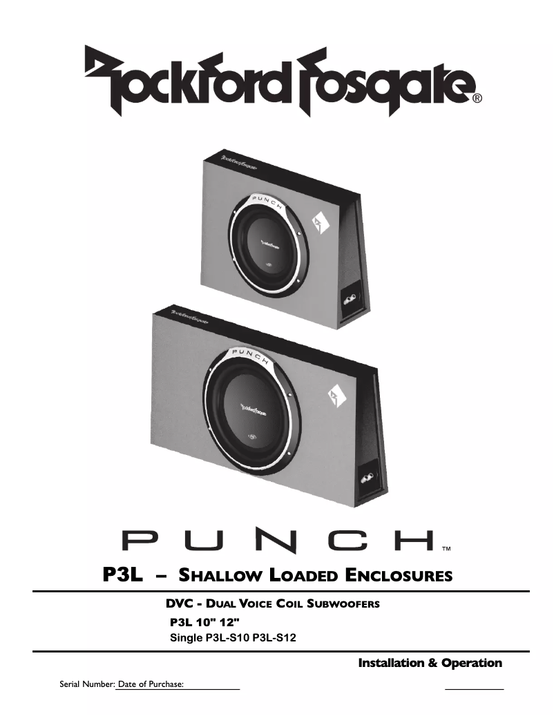 Page 1 de la notice Manuel utilisateur Rockford Fosgate Punch P3L-S12